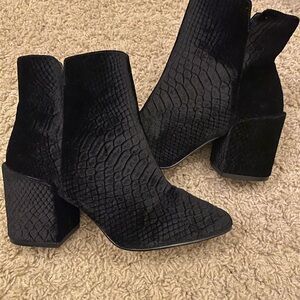 ALDO Black Textured Ankle Boots